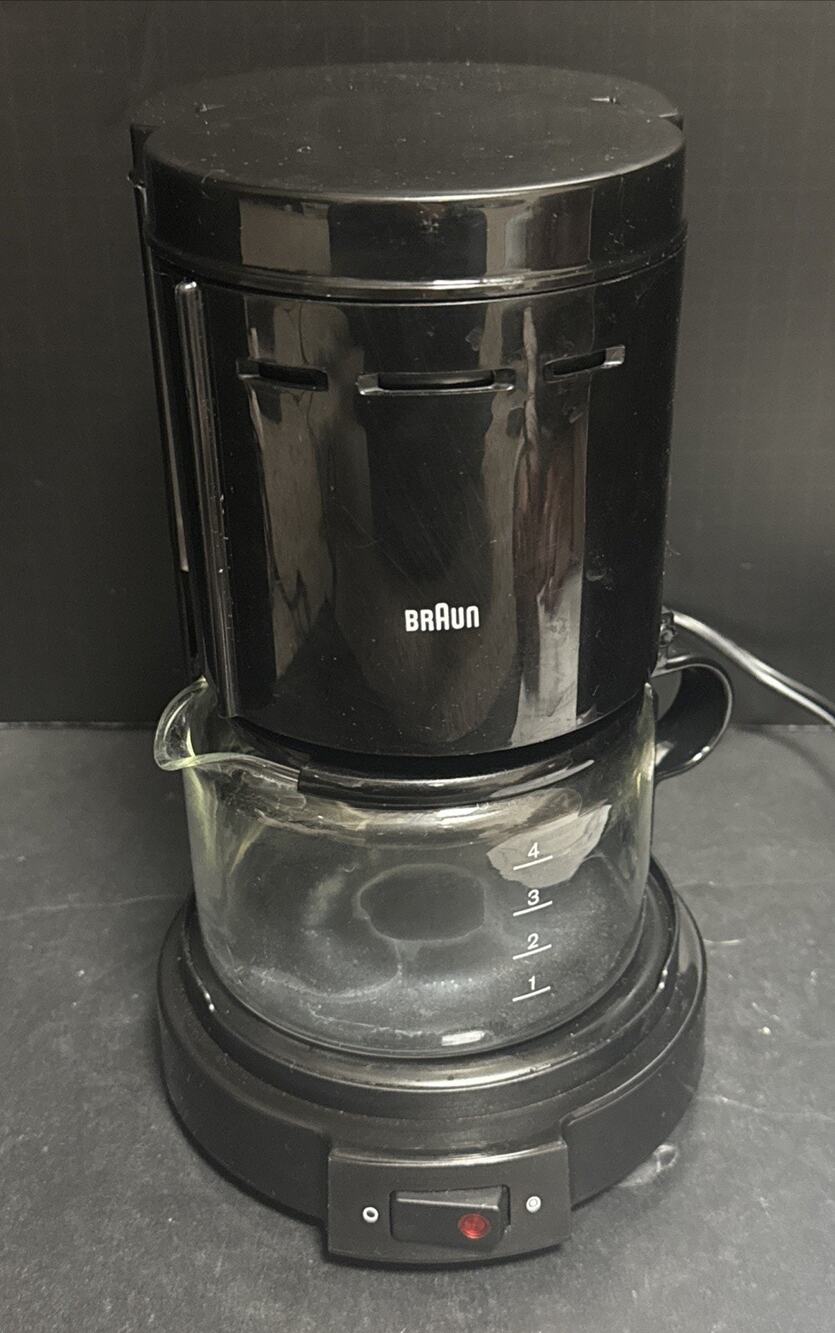 Braun Aromaster 4 Cup Black Coffee Maker Filter KF12B 3075 Tested